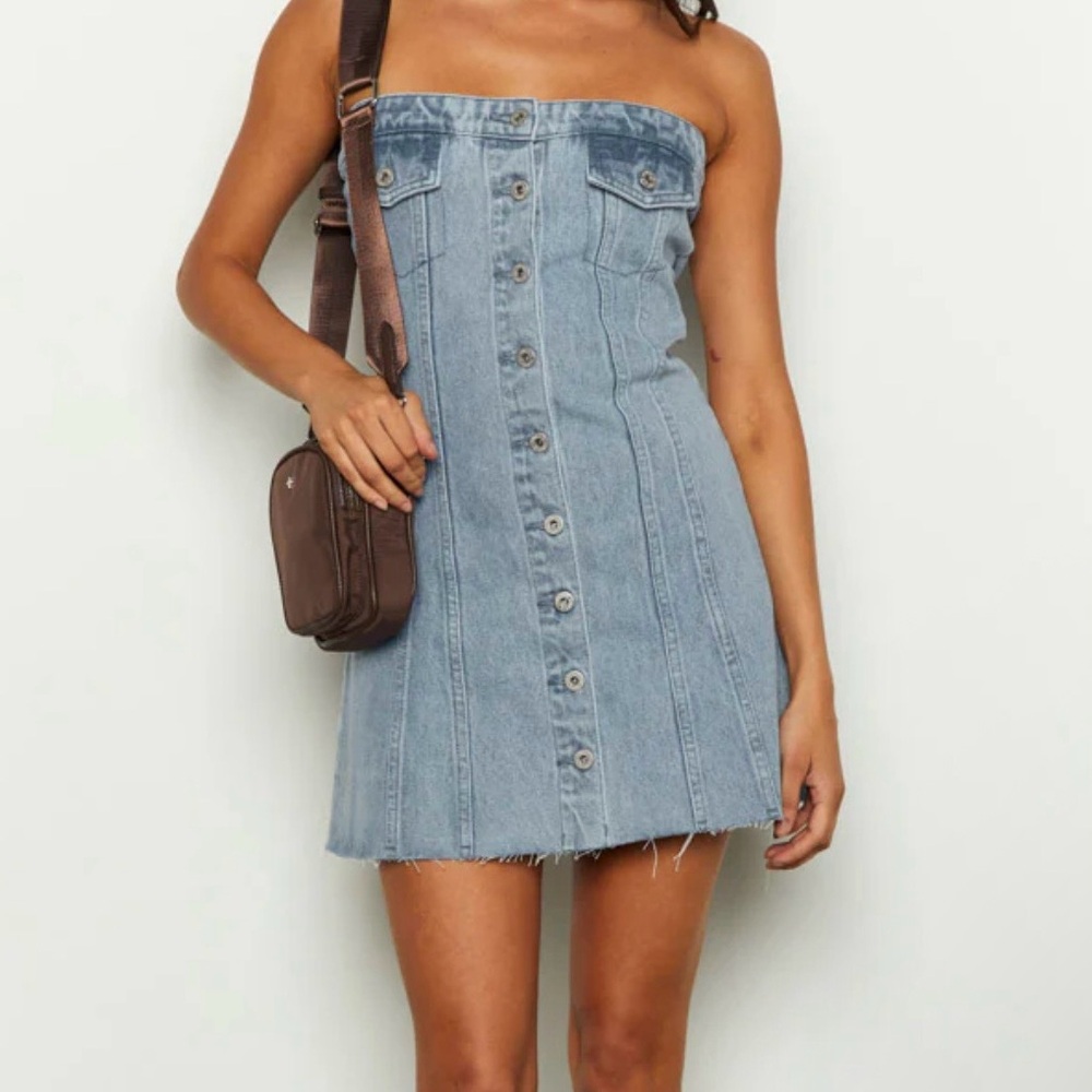 Beginning Boutique Light Blue Denim Mini Dress